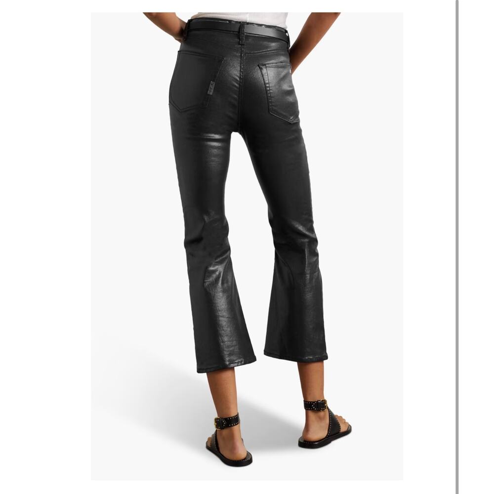 New RAG & BONE Casey Coated High-Rise Biker Kick-Flare Jeans Size 24 US 2 - Picture 3 of 4